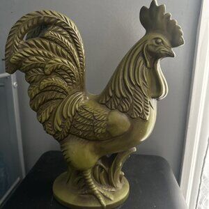 VINTAGE MID CENTURY Green 11.5” ROYAL HAEGER POTTERY ROOSTER No. 612, USA